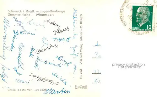 AK / Ansichtskarte Schoeneck_Vogtland Jugendherberge Schoeneck_Vogtland