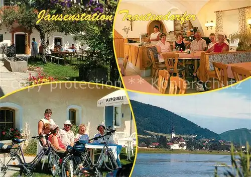 AK / Ansichtskarte Wesenufer_Donau Jausenstation Trautendorfer Blick ueber die Donau Wesenufer Donau