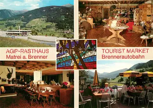 AK / Ansichtskarte Matrei_Brenner AGIP Rasthaus Brennerautobahn Restaurant Terrasse Matrei Brenner