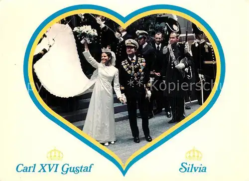 AK / Ansichtskarte Adel_Schweden Carl XVI Gustaf Silvia Hochzeit  