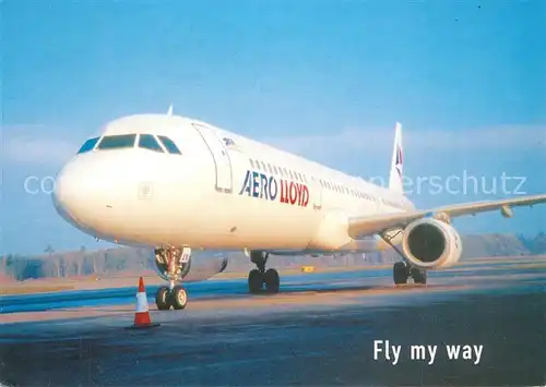 AK / Ansichtskarte Flugzeuge_Zivil Aero Lloyd Airbus A321 