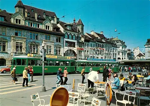 AK / Ansichtskarte Strassenbahn Basel Barf?sserplatz 