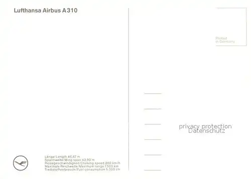 AK / Ansichtskarte Lufthansa Airbus A310 