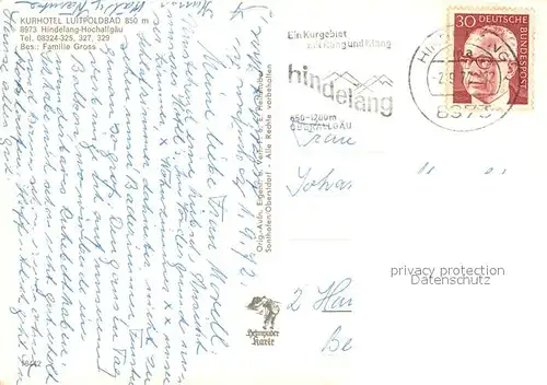 AK / Ansichtskarte Hindelang_Bad Kurhotel Luitpoldbad Hindelang_Bad