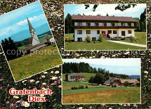 AK / Ansichtskarte Grafenbach_Diex Gasthof Pension Klade Motiv mit Kirche Grafenbach Diex