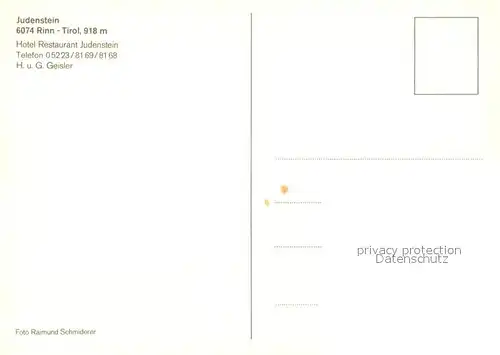 AK / Ansichtskarte Rinn Hotel Restaurant Judenstein Rinn