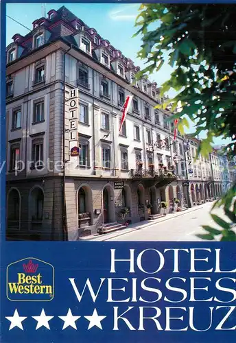 AK / Ansichtskarte Bregenz_Vorarlberg Hotel Weisses Kreuz Bregenz Vorarlberg