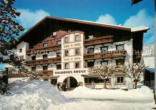 AK / Ansichtskarte Tannheim_Tirol Hotel Restaurant Goldenes Kreuz im Winter Tannheim Tirol