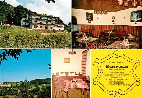 AK / Ansichtskarte Schlierbach_Oberoesterreich Hotel Pension Sterneder Landschaftspanorama Schlierbach
