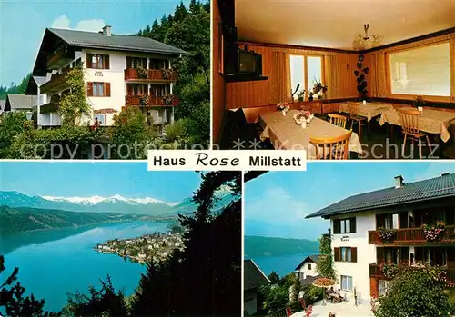 AK / Ansichtskarte Millstatt_Millstaettersee Gaestehaus Pension Haus Rose Seeblick Alpenpanorama Millstatt_Millstaettersee