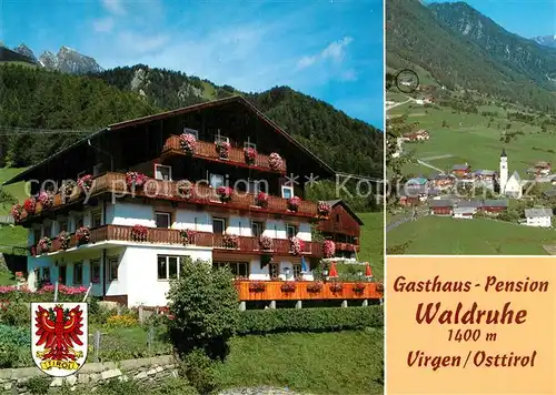 AK / Ansichtskarte Virgen Gasthaus Pension Waldruhe Ortsansicht mit Kirche Virgen