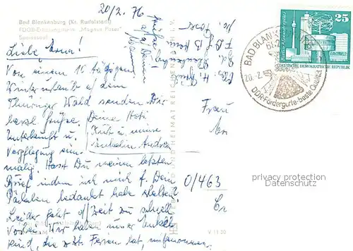 AK / Ansichtskarte Bad_Blankenburg FDGB Erholungsheim Magnus Poser Speisesaal Bad_Blankenburg