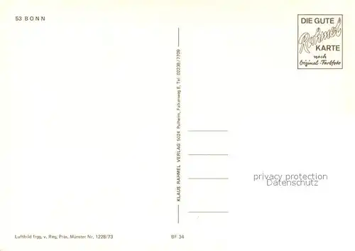 AK / Ansichtskarte Bonn_Rhein Fliegeraufnahme Bonn_Rhein