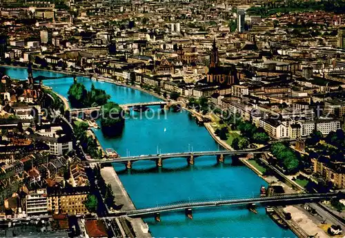 AK / Ansichtskarte Frankfurt_Main Fliegeraufnahme Mainbr?cke Frankfurt Main