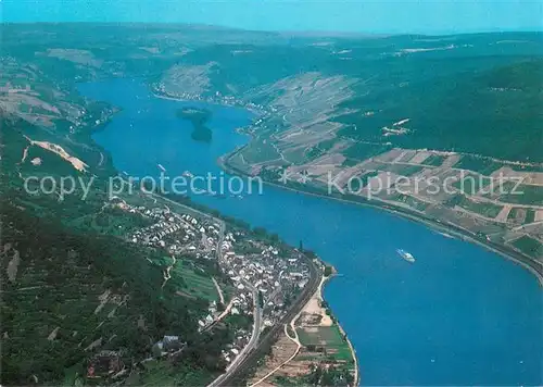 AK / Ansichtskarte Trechtingshausen Fliegeraufnahme Rheinpartie Trechtingshausen