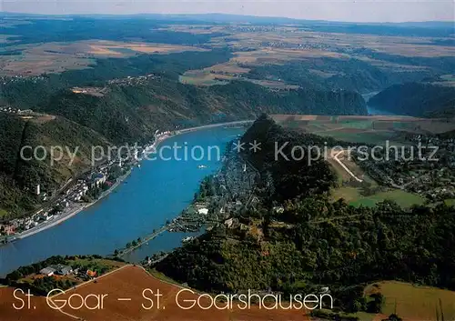 AK / Ansichtskarte St_Goar St. Goarshausen Fliegeraufnahme Rheinpartie St_Goar