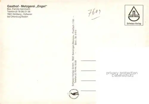 AK / Ansichtskarte Hohberg_Offenburg Hofweier Gasthof Engel Hohberg Offenburg
