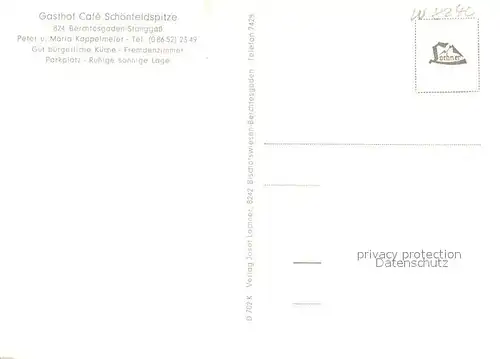 AK / Ansichtskarte Stanggass_Berchtesgaden Gasthof Cafe Schoenfeldspitze Stanggass Berchtesgaden