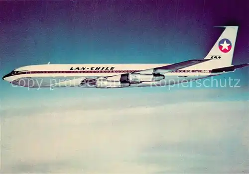 AK / Ansichtskarte Flugzeuge_Zivil Lan Chile Boeing 707 