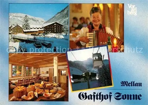 AK / Ansichtskarte Mellau_Vorarlberg Gasthof Sonne Bregenzerwald Bergbahn Mellau_Vorarlberg