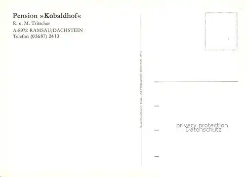 AK / Ansichtskarte Ramsau_Dachstein_Steiermark Pension Kobaldhof Gastraum Wappen Ramsau_Dachstein