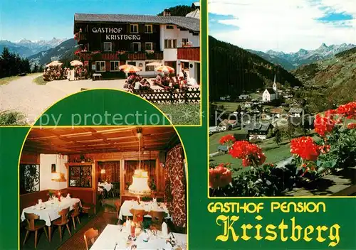 AK / Ansichtskarte Silbertal Gasthof Pension Kristberg Gastraum Panorama Alpenblick Silbertal
