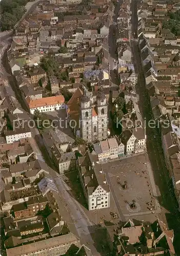 AK / Ansichtskarte Wittenberg_Lutherstadt Fliegeraufnahme mit Kirche Wittenberg_Lutherstadt