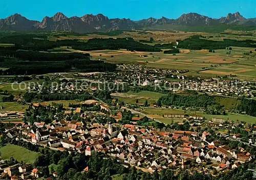 AK / Ansichtskarte Schongau_Bayern Fliegeraufnahme mit Alpen 