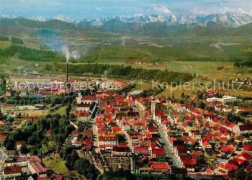 AK / Ansichtskarte Schongau_Bayern Fliegeraufnahme mit Karwendel und Wetterstein Zugspitze 