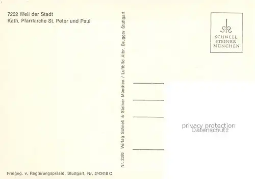 AK / Ansichtskarte Weil_der_Stadt Fliegeraufnahme Pfarrkirche St. Peter und Paul Weil_der_Stadt