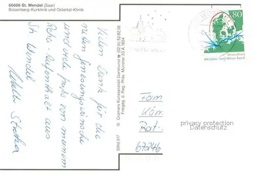 AK / Ansichtskarte St_Wendel Fliegeraufnahme Bosenberg Kurklinik und Ostertal Klinik St_Wendel