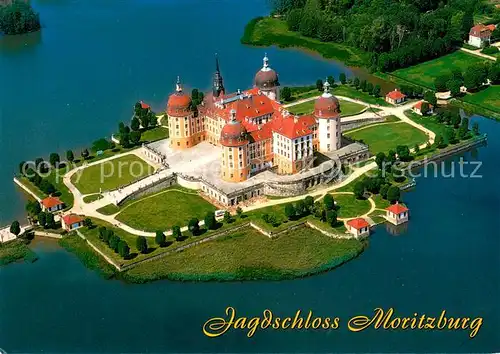 AK / Ansichtskarte Moritzburg_Sachsen Fliegeraufnahme Jagdschloss Moritzburg Sachsen