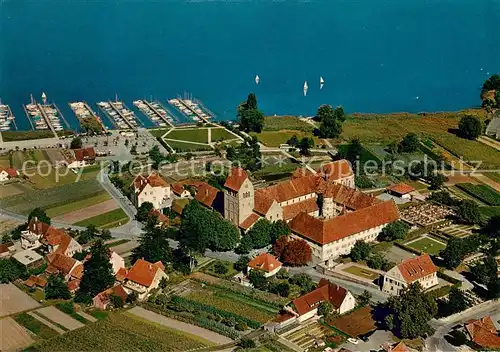 AK / Ansichtskarte Mittelzell Fliegeraufnahme Halbinsel Reichenau Bodensee Benediktinerabtei  Mittelzell