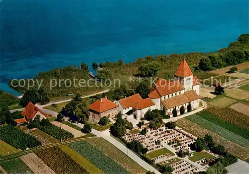 AK / Ansichtskarte Oberzell_Reichenau Fliegeraufnahme St. Georgskirche Oberzell Reichenau