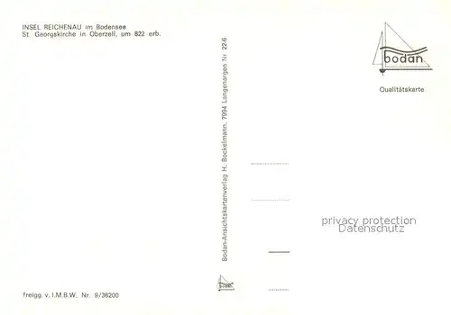 AK / Ansichtskarte Oberzell_Reichenau Fliegeraufnahme St. Georgskirche Oberzell Reichenau