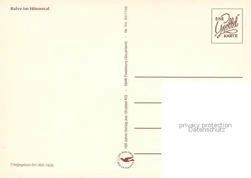 AK / Ansichtskarte Balve Fliegeraufnahme H?nnetal Balve