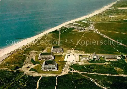 AK / Ansichtskarte Kampen_Sylt Fliegeraufnahme mit Strand Kampen Sylt