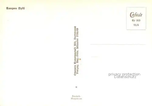 AK / Ansichtskarte Kampen_Sylt Fliegeraufnahme mit Strand Kampen Sylt