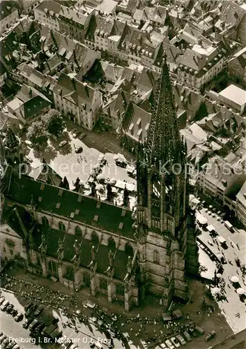 AK / Ansichtskarte Freiburg_Breisgau Fliegeraufnahme M?nster Freiburg Breisgau