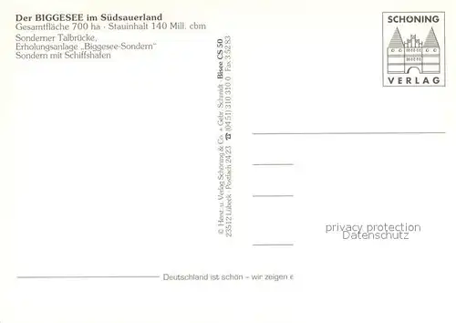 AK / Ansichtskarte Biggesee Fliegeraufnahme Biggesee