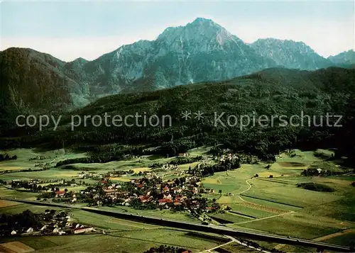 AK / Ansichtskarte Aufham_Anger Fliegeraufnahme Hochstaufen Aufham Anger