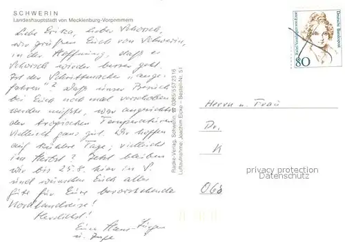 AK / Ansichtskarte Schwerin_Mecklenburg Fliegeraufnahme Schwerin_Mecklenburg