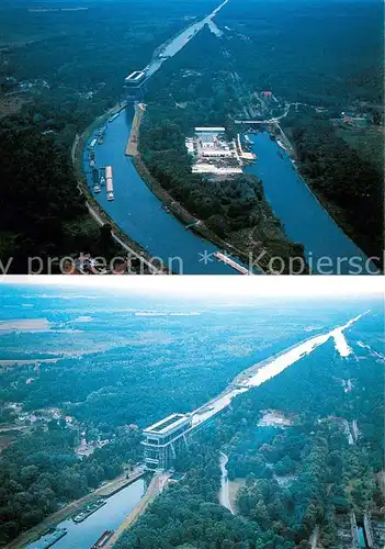 AK / Ansichtskarte Niederfinow Schiffshebewerk Fliegeraufnahme Niederfinow