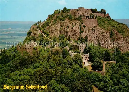 AK / Ansichtskarte Singen_Hohentwiel Fliegeraufnahme Burgruine Singen Hohentwiel