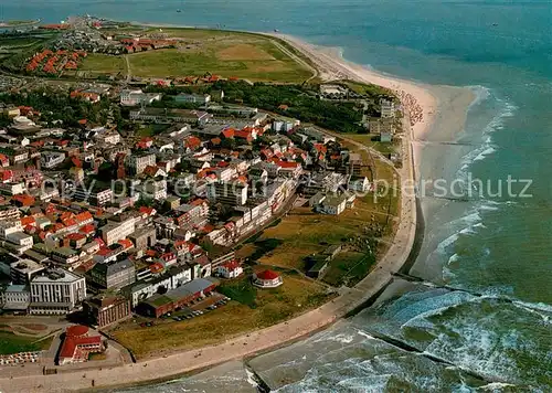 AK / Ansichtskarte Norderney_Nordseebad Fliegeraufnahme mit Weststrand Norderney_Nordseebad