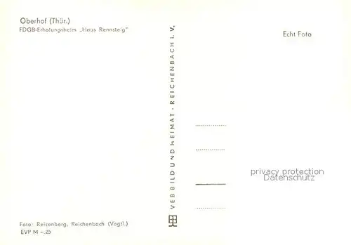 AK / Ansichtskarte Oberhof_Thueringen FDGB Erholungsheim Haus Rennsteig im Winter Nachtaufnahme Oberhof Thueringen