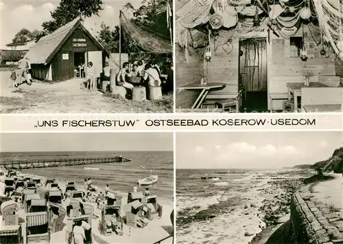 AK / Ansichtskarte Koserow_Ostseebad_Usedom Strand Streckelbergmauer FDGB Feriendorf Koserow_Ostseebad_Usedom