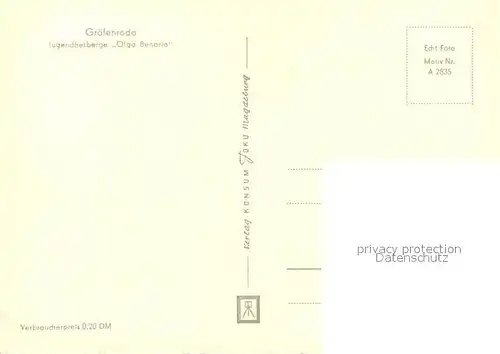 AK / Ansichtskarte Graefenroda Jugendherberge Olga Benario Graefenroda