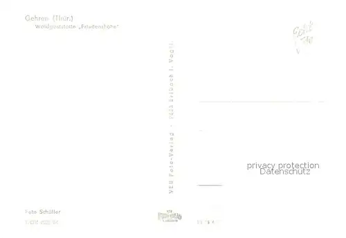 AK / Ansichtskarte Gehren_Thueringen Waldgaststaette Friedenshoehe Gehren Thueringen