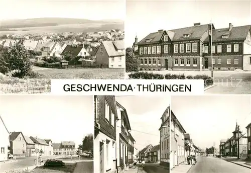 AK / Ansichtskarte Geschwenda Panorama Schule Plan Rat der Gemeinde Waldsteinstrasse Geschwenda